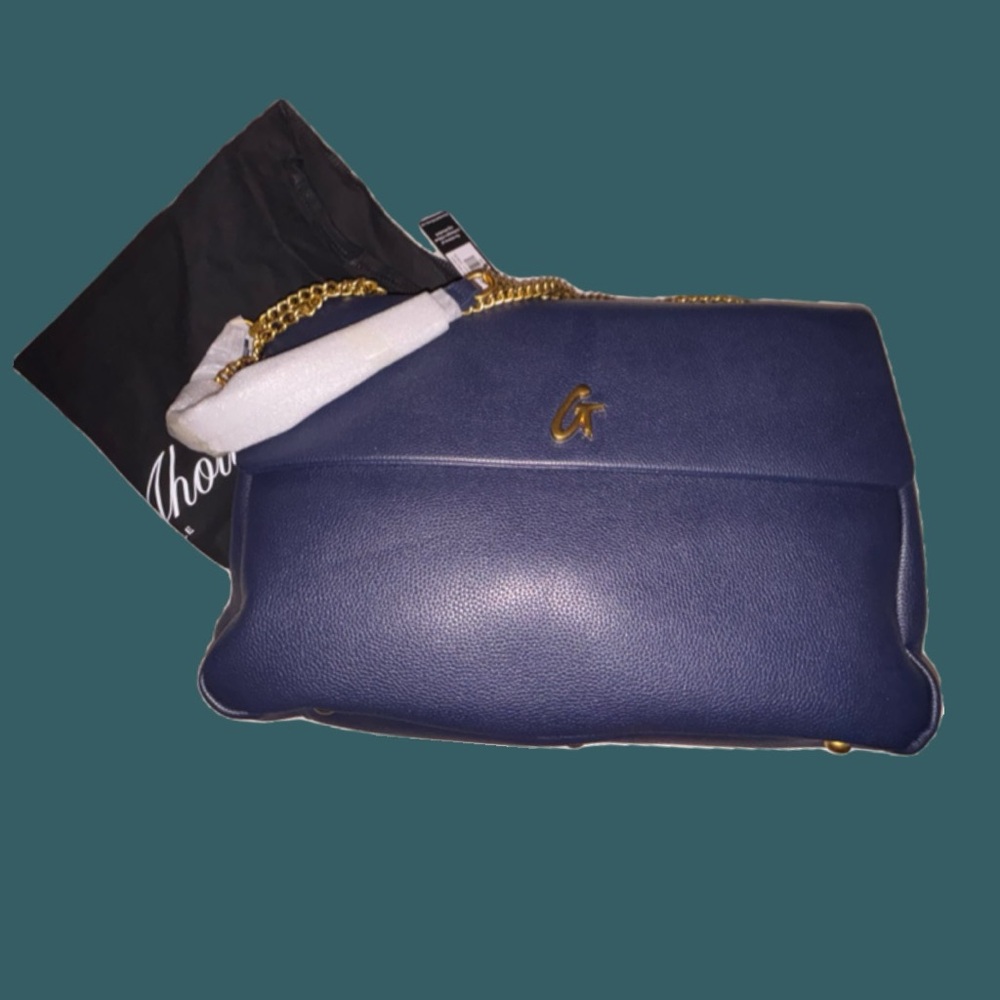 glamaholic Stylish Blue and Gold Shoulder Bag